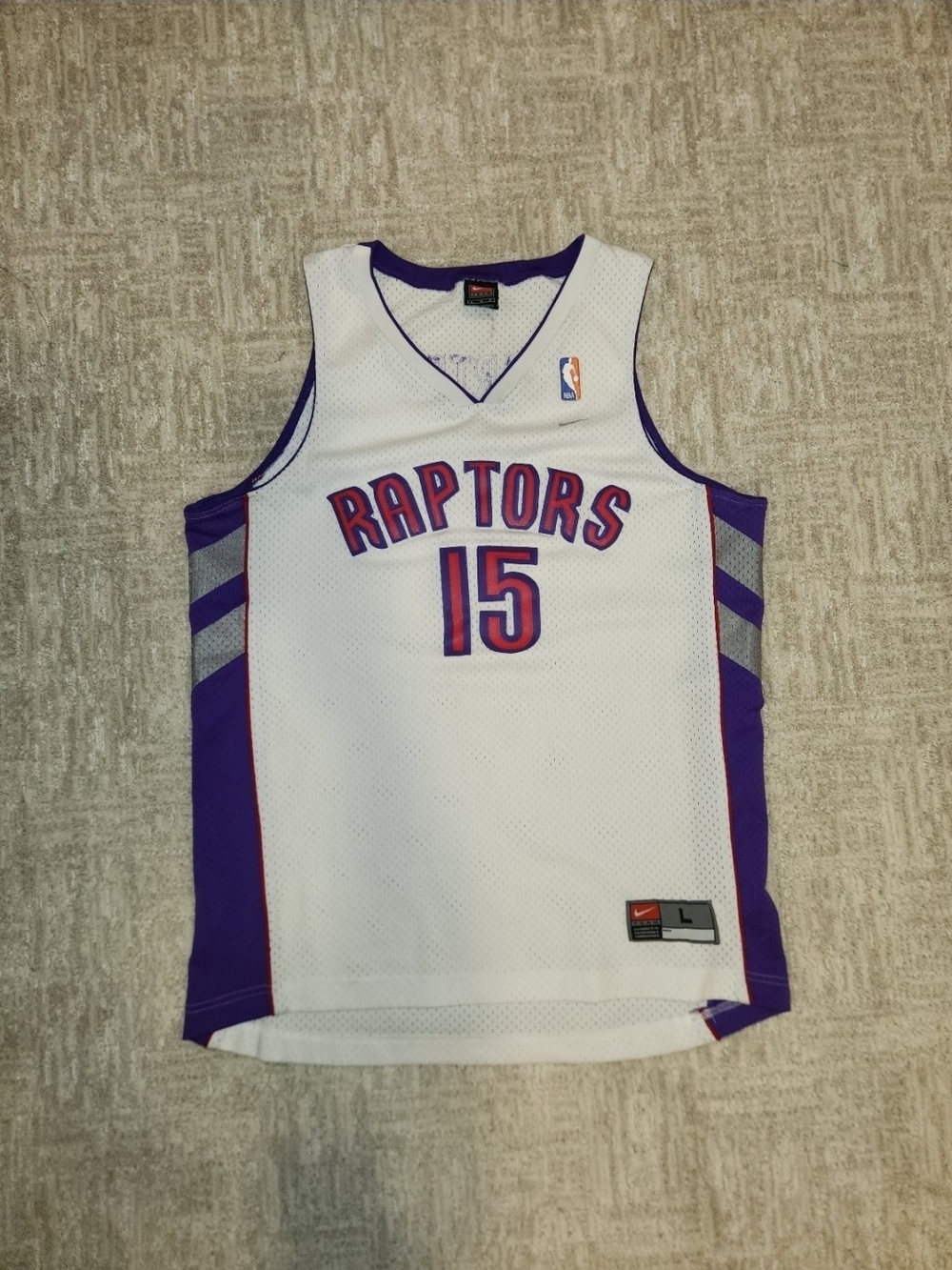 Vince Carter Toronto Raptors Nike Team Apparel Embroidered Jersey Men's Size Lar